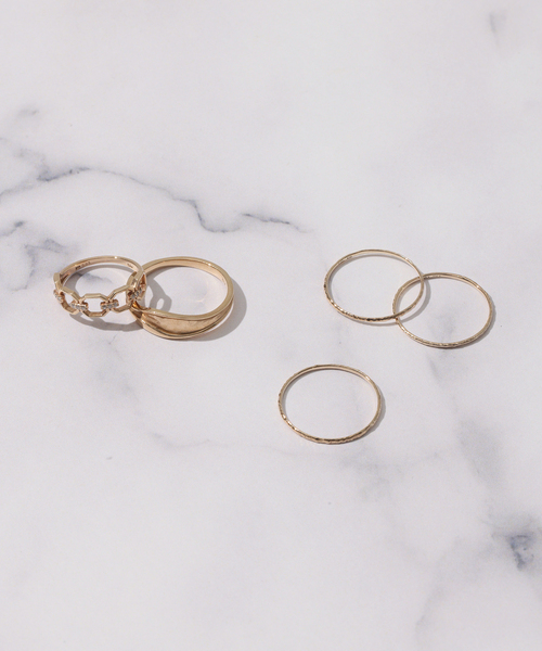 Lilas 指輪 リング テクスチャー3本リング K10 レディース : ZOZOTOWN