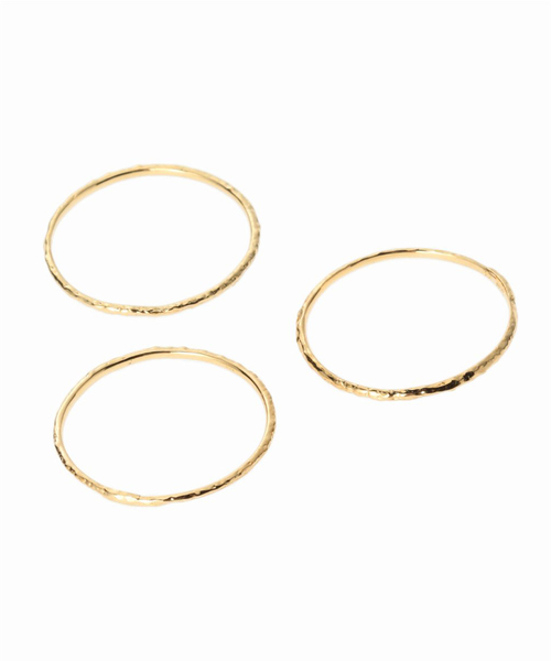 Lilas 指輪 リング テクスチャー3本リング K10 レディース : ZOZOTOWN