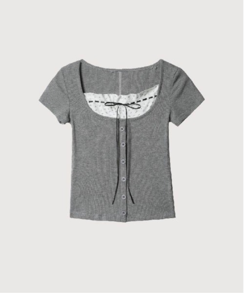tシャツ Floral Lace Up T レディース