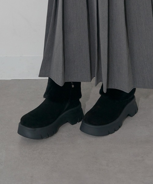 ブーツ 「MOHI」ファー付きムートンブーツ AFELPADO/R.MUTON GU1-3941211-AF-MU レディースの画像