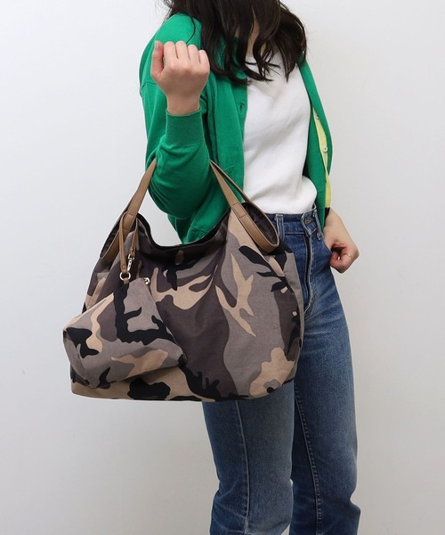 ADMJ トートバッグ 迷彩バッグ カモフラ柄 男女兼用 グレー×トリコロール 第2世代 トートバッグ Mサイズ 撥水 カモフラージュ 迷彩×サンド