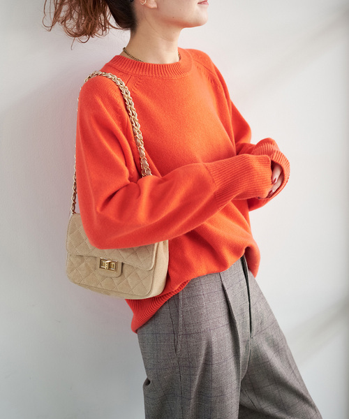 スピックアンドスパン　カシミヤセーター ウールカシミヤ タートルネックプルオーバー（ニット／セーター