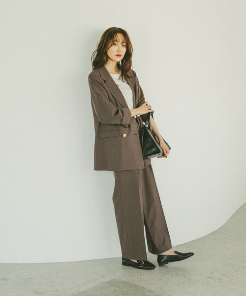 スラックス パンツ お手入れラクラクセットアップ/ワイドパンツ/498376 レディース | GLOBAL WORK | 07
