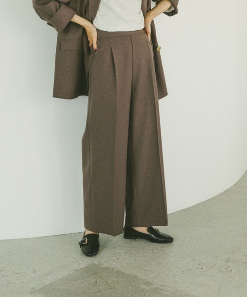 スラックス パンツ お手入れラクラクセットアップ/ワイドパンツ/498376 レディース | GLOBAL WORK | 08