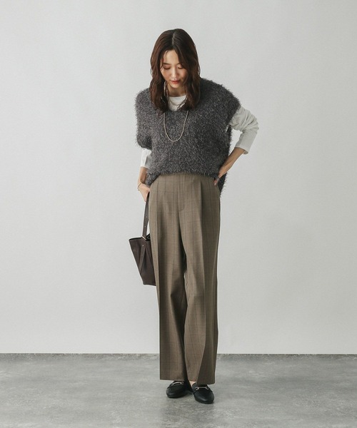 GLOBAL WORK スラックス パンツ お手入れラクラクセットアップ