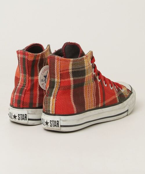 CONVERSE（コンバース） チェック柄ハイカットスニーカー 24cm レッド