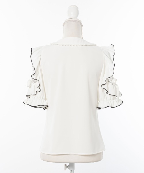 「DearMyLoveRose」 半袖ブラウス - ブラック レディース_画像3