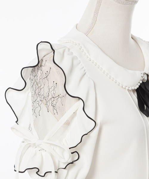 「DearMyLoveRose」 半袖ブラウス - ブラック レディース_画像9