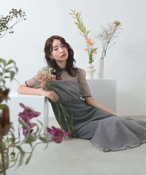 ワンピース kan Kana 「kanaell」7分袖ワンピース M ネイビー レディース : ZOZOTOWN