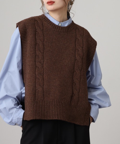 OMNES（オムネス） ベスト ジレ シェットランドウール サイドオープン