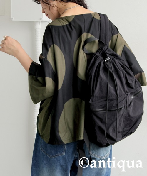 「antiqua」 半袖カットソー ONESIZE ブラック レディース_画像8