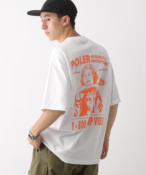 「POLeR」 半袖Tシャツ LARGE オレンジ メンズ_画像7