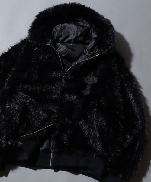 SITRY（シトリー） ブルゾン アウター Cross Logo Long Fur Zip Hoodie