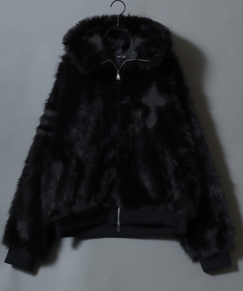 SITRY（シトリー） ブルゾン アウター Cross Logo Long Fur Zip Hoodie