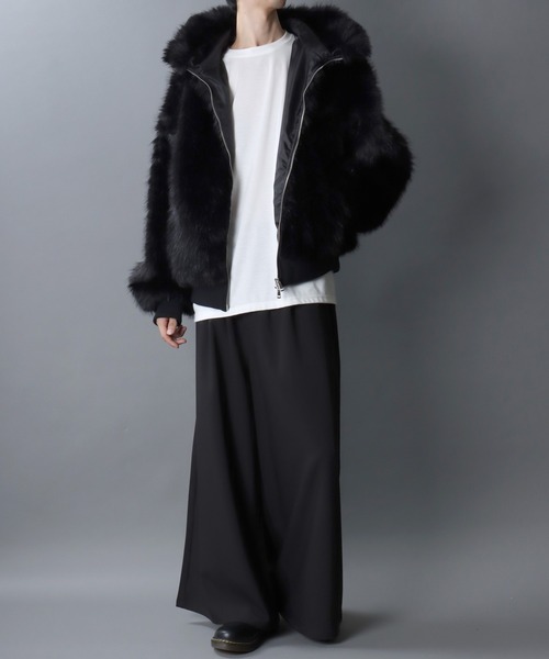 SITRY（シトリー） ブルゾン アウター Cross Logo Long Fur Zip Hoodie