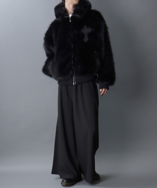 SITRY（シトリー） ブルゾン アウター Cross Logo Long Fur Zip Hoodie