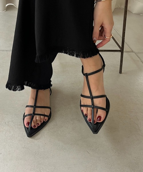 「CAPRICIEUX LE'MAGE」 フラットサンダル 37 ブラック レディース_画像4