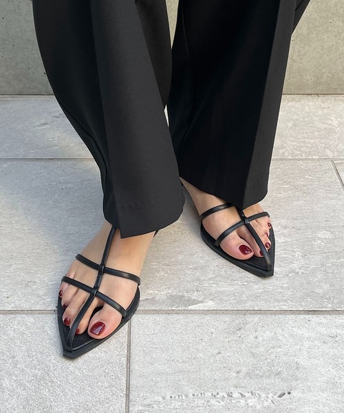 「CAPRICIEUX LE'MAGE」 フラットサンダル 37 ブラック レディース_画像5