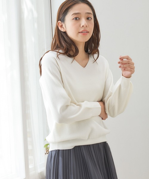 「Honeys」 「GLACIER」長袖ニット S アイボリー レディース_画像5