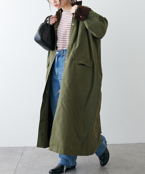 pual ce cin 「PUAL CE CIN」 ステンカラーコート FREE カーキ