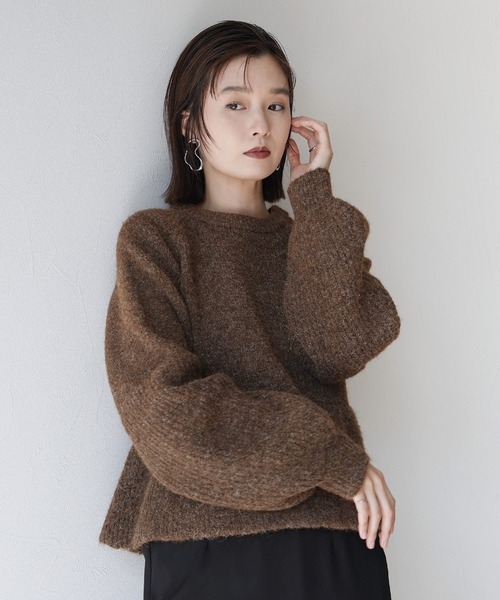 Yeoun ニット セーター ボリュームスリーブペプラムニット レディース