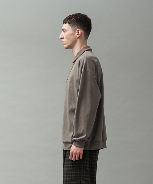 「SLICK」 長袖ポロシャツ 1 モカ メンズ_画像3