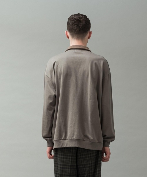 「SLICK」 長袖ポロシャツ 1 モカ メンズ_画像4