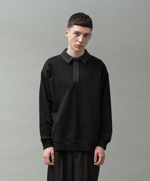 「SLICK」 長袖ポロシャツ 1 モカ メンズ_画像9