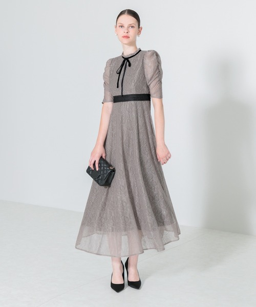 leja オケージョンワンピース Leja（レジャ） 7分袖ワンピース MEDIUM グレー レディース : ZOZOTOWN