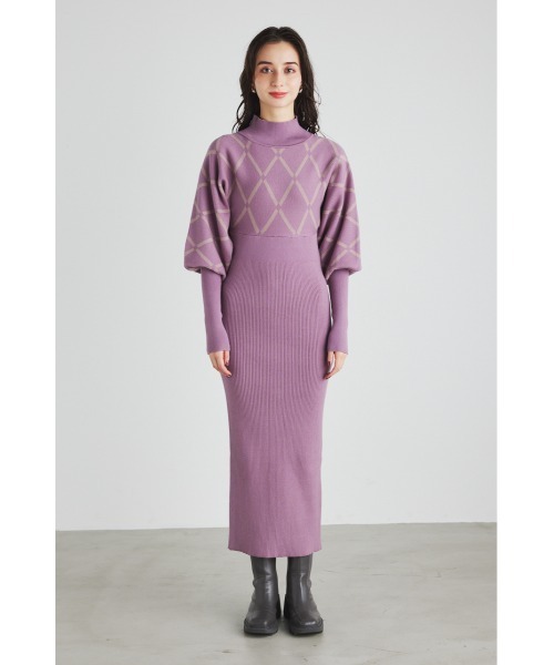 「rienda」 ニットワンピース MEDIUM ベージュ レディース_画像5