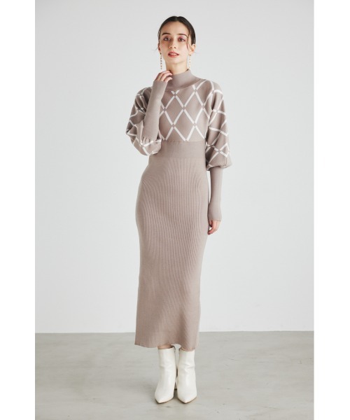 「rienda」 ニットワンピース MEDIUM ベージュ レディース_画像10