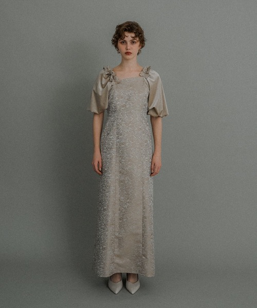スーツ・フォーマル・ドレス et.UNiVER Puff-sleeve Jacquard Dress et.UNiVER ドレス Puff-sleeve Jacquard Dress : ZOZOTOWN Yahoo!店