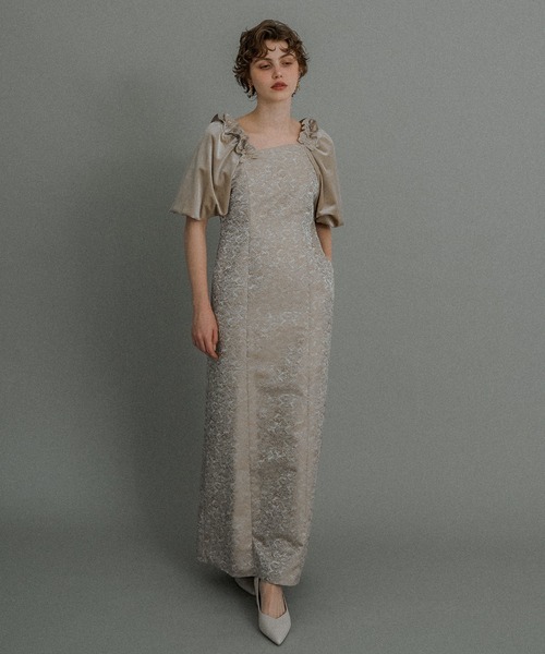 スーツ・フォーマル・ドレス et.UNiVER Puff-sleeve Jacquard Dress et.UNiVER ドレス Puff-sleeve Jacquard Dress : ZOZOTOWN Yahoo!店