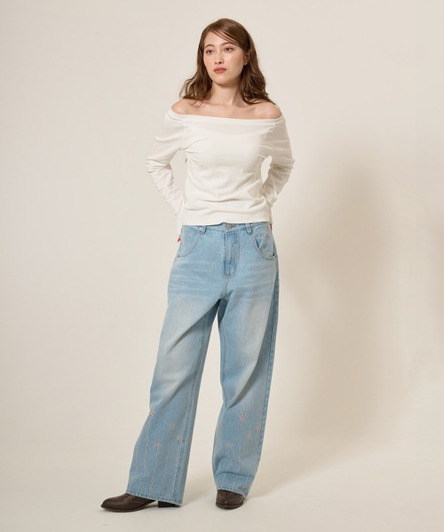 「TINA：JOJUN」 長袖カットソー M ホワイト レディース_画像5