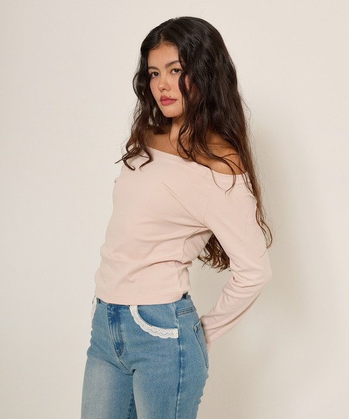 「TINA：JOJUN」 長袖カットソー M ホワイト レディース_画像8