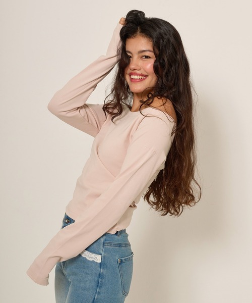 「TINA：JOJUN」 長袖カットソー M ホワイト レディース_画像9