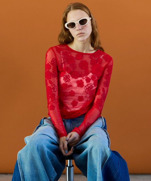 Maison special トップス シアータグ付き　定価15950円 MAISON SPECIAL（メゾンスペシャル） 「PRE-ORDER」Flower Embroidery