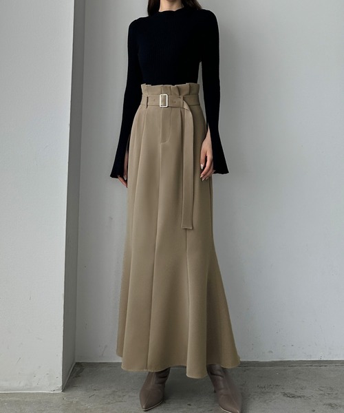 「Louere」 ロングスカート SMALL グレイッシュベージュ レディース_画像9