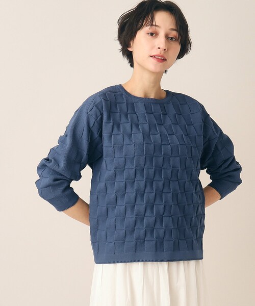 「Dessin」 7分袖ニット 02 ブラック レディース_画像6