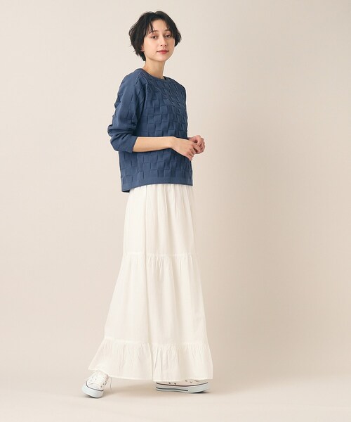 「Dessin」 7分袖ニット 02 ブラック レディース_画像7