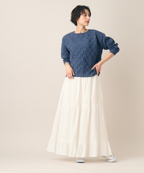 「Dessin」 7分袖ニット 02 ブラック レディース_画像8