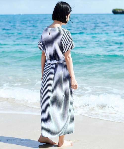 「Sunny clouds」 半袖ワンピース LARGE ブルー系その他 レディース_画像3