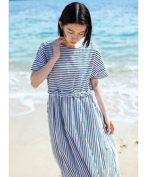 「Sunny clouds」 半袖ワンピース LARGE ブルー系その他 レディース_画像4