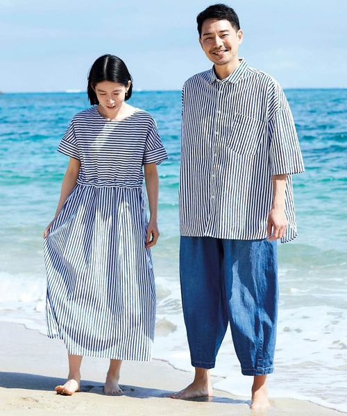 「Sunny clouds」 半袖ワンピース LARGE ブルー系その他 レディース_画像6