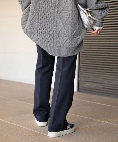 「AP STUDIO」 スラックス 38 チャコールグレー レディース_画像3