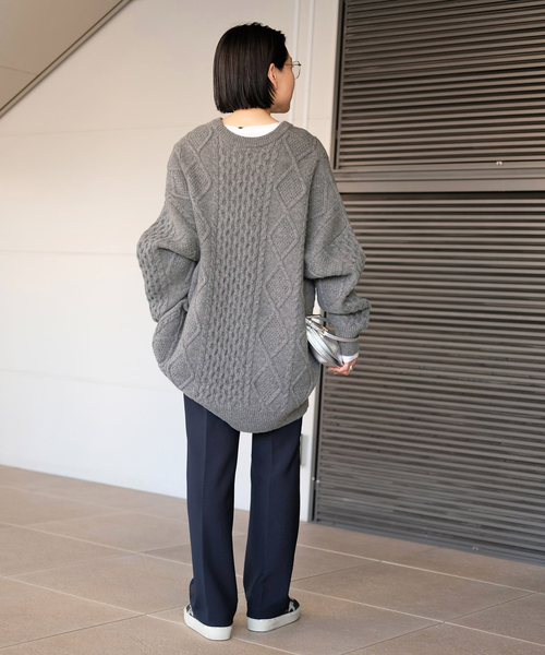 「AP STUDIO」 スラックス 38 チャコールグレー レディース_画像6