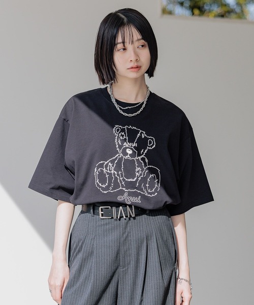 「Anui」 半袖Tシャツ MEDIUM ブラック レディース_画像5