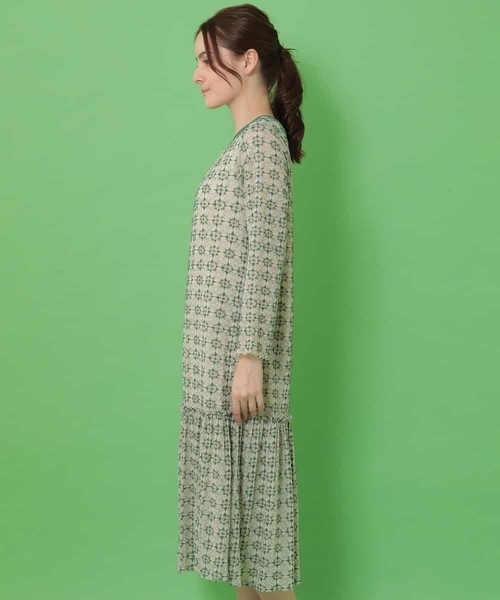 「Jocomomola」 長袖ワンピース 40 アイボリー レディース_画像4