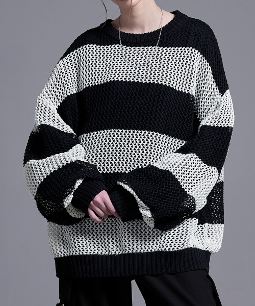 「Loose/ルース」 長袖ニット X-SMALL グレー メンズ_画像2