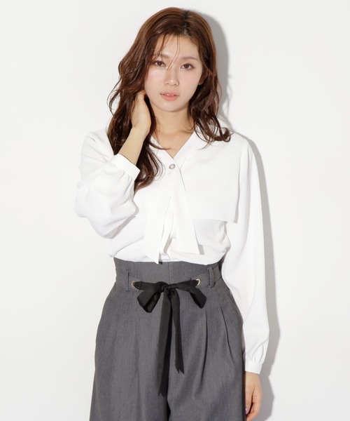 「JILL by JILL STUART」 長袖ブラウス FREE ブルー レディース_画像4